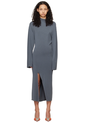Jade Cropper Gray Vented Midi Dress