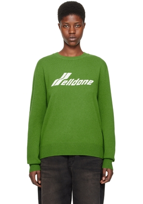 We11done Green Jacquard Sweater