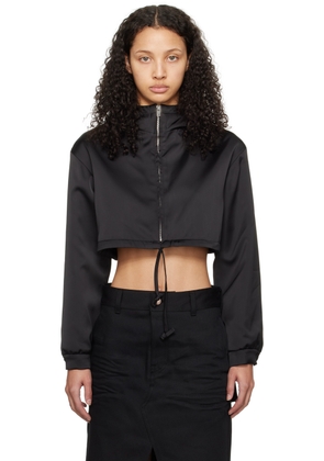 We11done Black Cropped Hoodie