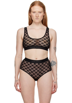 Palm Angels Black Monogram Bra