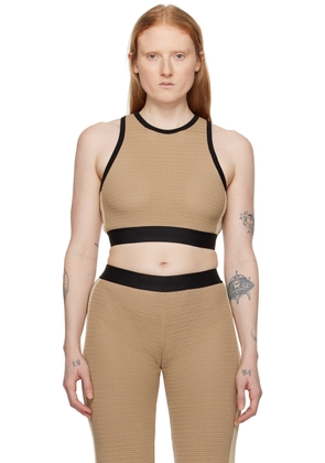 Palm Angels Taupe Cropped Tank Top