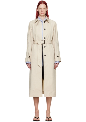 Teurn Studios Beige Belted Trench Coat