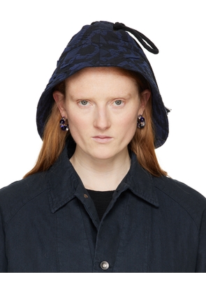 Henrik Vibskov Black & Navy Box Fisherman Hat