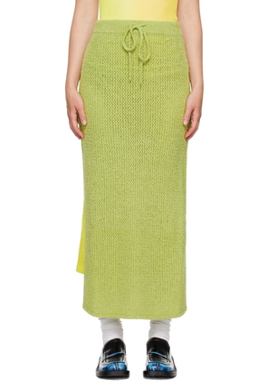The Elder Statesman Green Selerino Net Midi Skirt