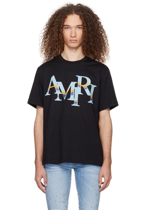 AMIRI Black Staggered Chrome T-Shirt