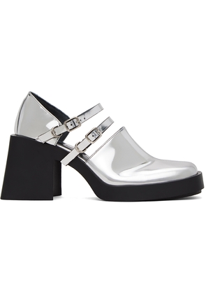 Justine Clenquet Silver Jennie Mary-Jane Heels