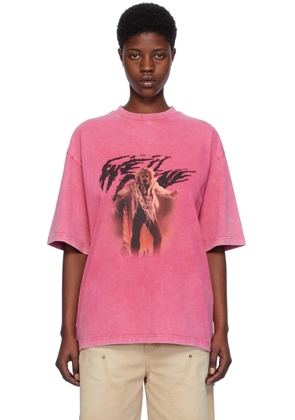We11done Pink Vintage Horror T-Shirt