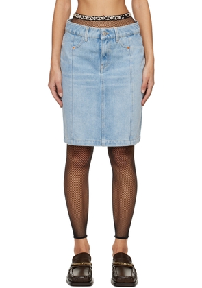 Martine Rose Blue Narrow Front Denim Miniskirt