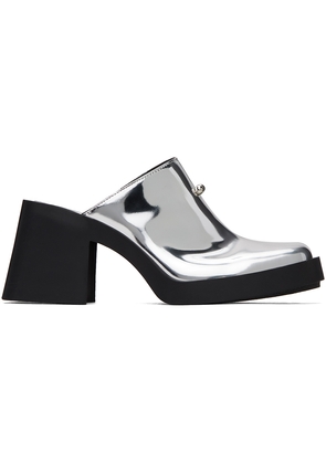 Justine Clenquet Silver Raya Mules