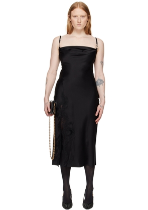 Versace Black Medusa Hardware Midi Dress