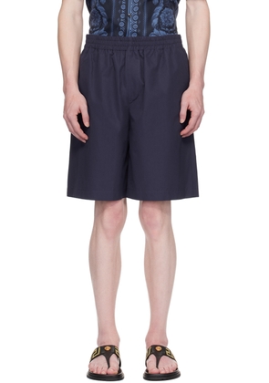 Versace Navy Embroidered Shorts
