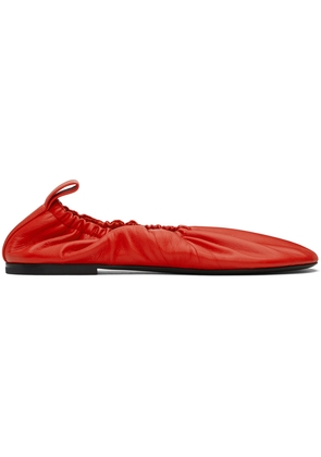Jil Sander Red Leather Ballerina Flats