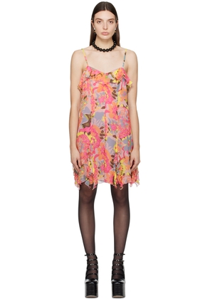 Anna Sui Multicolor Ruffled Minidress