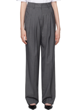 The Frankie Shop Gray Gelso Pleated Trousers