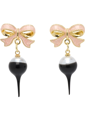 Ottolinger Gold Bow Pearl Earrings