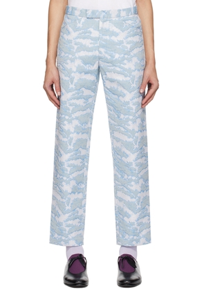 Anna Sui SSENSE Exclusive Blue & White Trousers