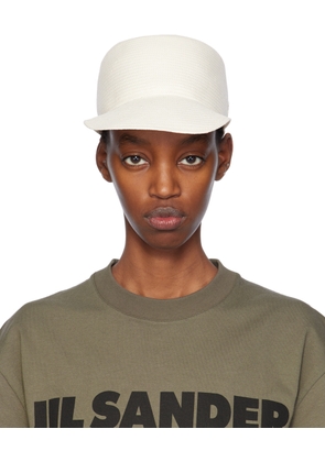 Jil Sander White Paper Herringbone Twill Cap