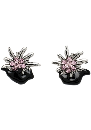 Ottolinger Silver & Black Dipped Edelweiss Stud Earrings