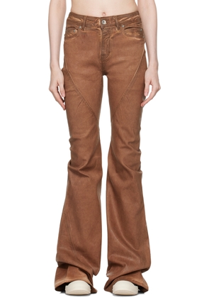 Rick Owens DRKSHDW Brown Porterville Bias Bootcut Jeans