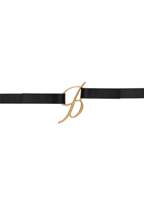 Blumarine Black Logo Buckle Belt