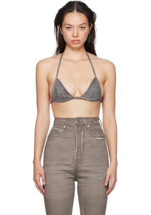 Rick Owens DRKSHDW Off-White Porterville Foil Stretch Denim Bra