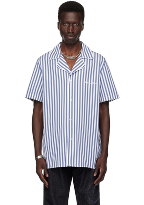 Balmain Blue & Off-White Striped Shirt