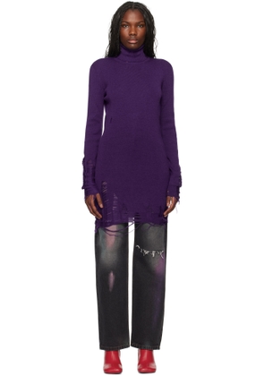 MM6 Maison Margiela Purple Distressed Minidress