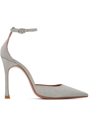 Amina Muaddi Silver Kim Pump Heels