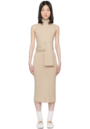 MM6 Maison Margiela Beige Belted Midi Dress