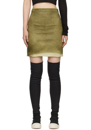Rick Owens DRKSHDW Green Porterville Dirt Denim Miniskirt