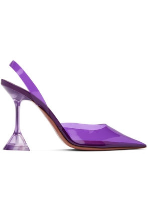 Amina Muaddi Purple Holli Glass Sling 95 Heels