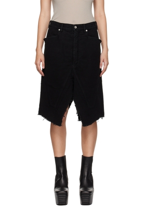 Rick Owens DRKSHDW Black Slivered Midi Skirt