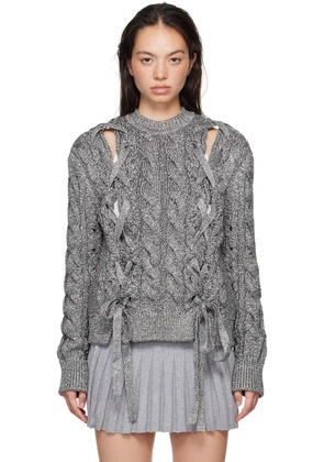 Pushbutton Silver Knit Sweater