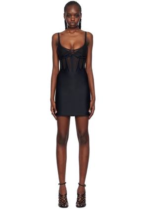 Mugler Black Corseted Minidress