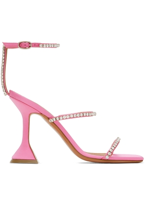 Amina Muaddi Pink Gilda Sandal Heeled Sandals
