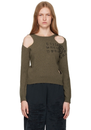 MM6 Maison Margiela Khaki Cut Outs Sweater