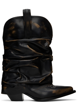 R13 Black Low Rider Cowboy Boots
