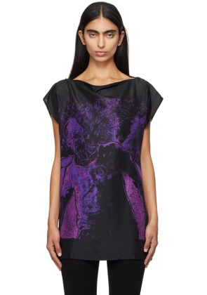 MM6 Maison Margiela Black Printed Blouse