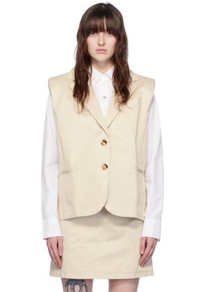 Elleme Beige Sleeveless Blazer
