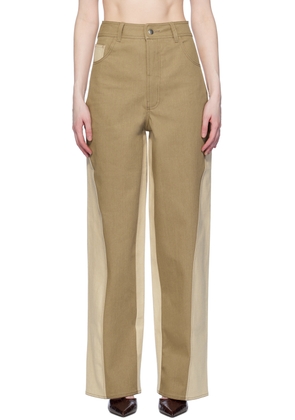 Elleme Khaki & Beige Reverse Jeans