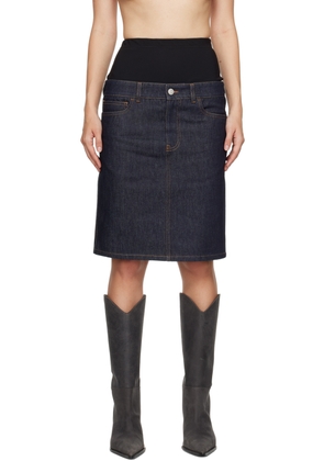 Coperni Blue Hybrid Denim Midi Skirt