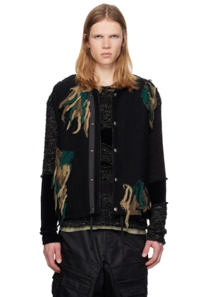 Andersson Bell Black Camouflage Knit Reversible Vest
