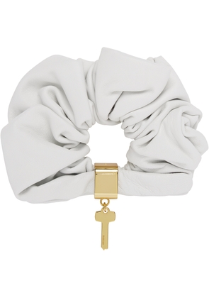 We11done White Key Charm Leather Scrunchie