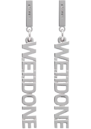 We11done Silver Lettering Earrings