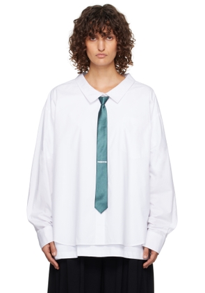 Pushbutton White Combi Shirt