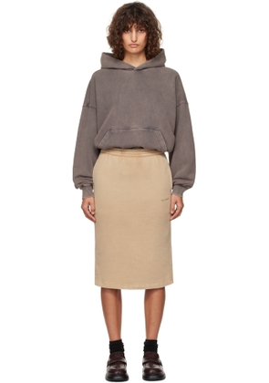 We11done Gray & Brown Layered Hoodie Midi Dress