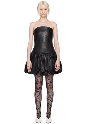 Marc Jacobs Black 'The Bubble' Leather Minidress