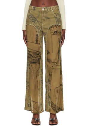 Blumarine Khaki Cinch Jeans