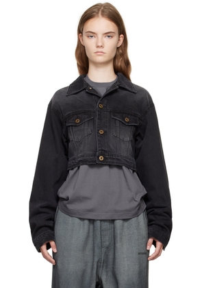 We11done Black Cropped Denim Jacket