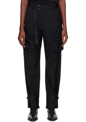 sacai Black Suiting & Nylon Twill Trousers